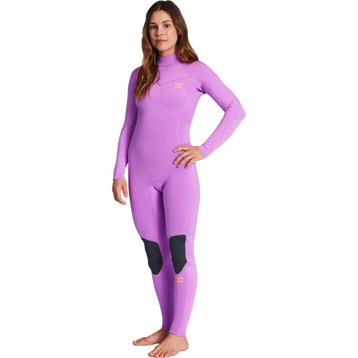 2024 Billabong Frauen Synergy 3/2mm Flatlock Rckenreiverschluss Neoprenanzug ABJW100140 - Bright Orchid